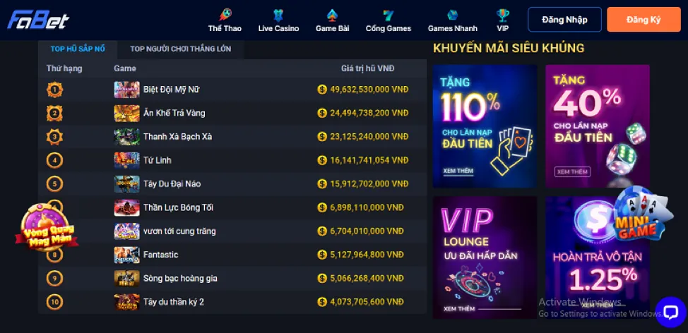 Thưởng Nạp Lại lucky10 win